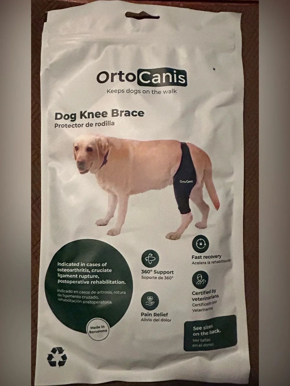Ortocanis Knee Brace Dog XL Left